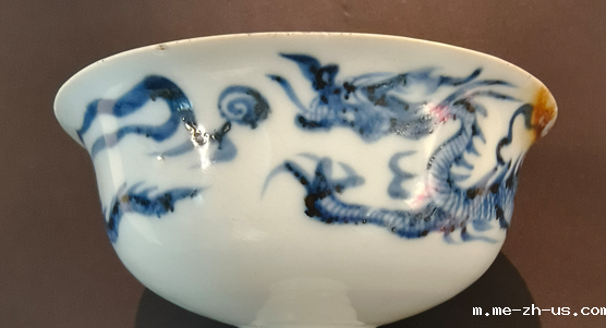 元代青花   苏料高足杯  国产料玉壶春